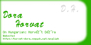 dora horvat business card